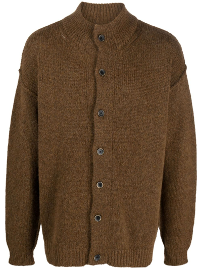 Shop Uma Wang High-neck Wool Cardigan In Brown