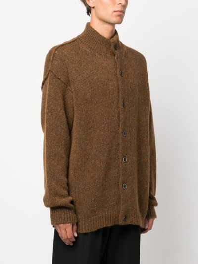 Shop Uma Wang High-neck Wool Cardigan In Brown