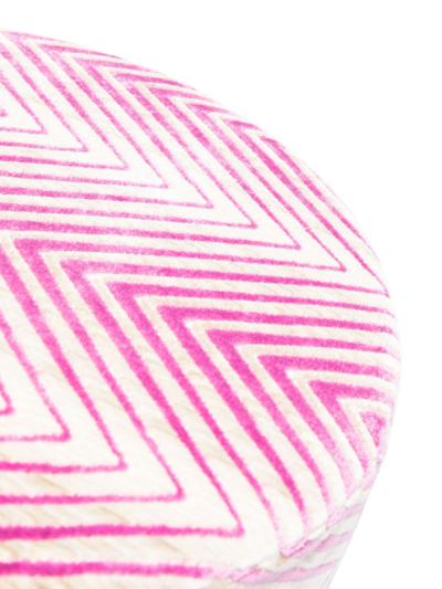 Shop Missoni Ziggy Cylindrical Pouf In Pink