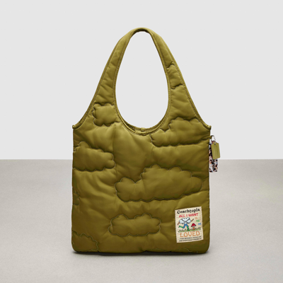Shop Coach Outlet Coachtopia Loop Quilted Cloud Tote In Green