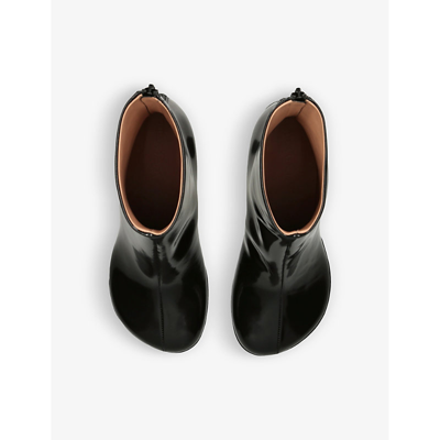 Bottega Veneta Tube Heel Atomic Leather Booties 10cm In Black