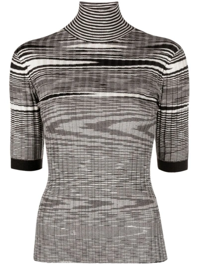 Shop Missoni Sport Missoni Space-dyed Cashmere And Silk Blend Turtleneck Sweater In Black