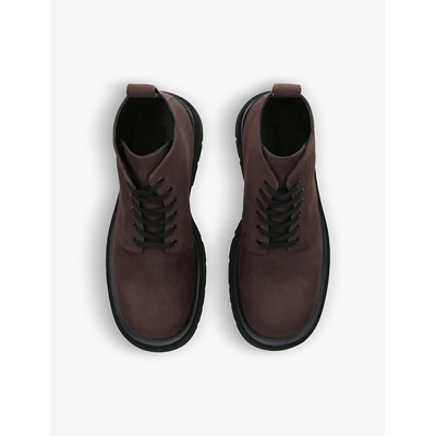 Shop Bottega Veneta Mens Brown Lug Chunky-sole Leather Ankle Boots