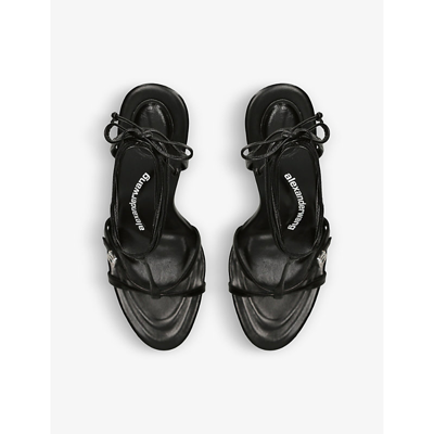 Shop Alexander Wang Women's Black Lucienne 105 Leather Heeled Sandals