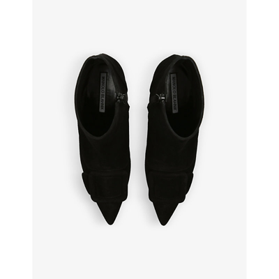 Shop Manolo Blahnik Baylow 50 Buckle-embellished Suede Ankle Boots In Black
