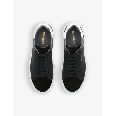Shop Axel Arigato Men's Black/comb Atlas Contrast-panel Leather And Suede Low-top Trainers