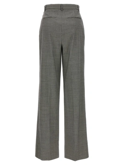 Rochas Trousers Checked Wide Leg In White/black