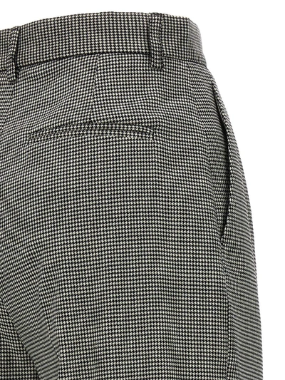 Rochas Trousers Checked Wide Leg In White/black