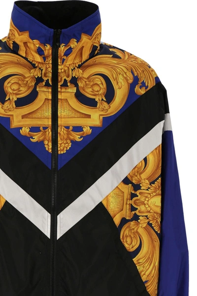 Shop Versace Jackets In Nero-cobalt-gold