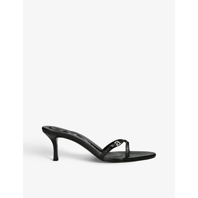 Shop Alexander Wang Lucienne 65 Leather Heeled Mules In Black