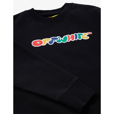 Shop Off-white C/o Virgil Abloh Boys Black Mult Kids Logo-print Regular-fit Cotton-jersey Sweatshirt 4-12