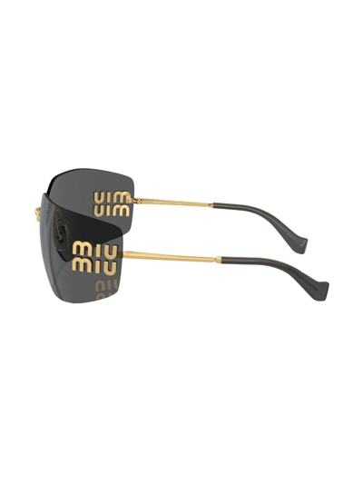 Miu Miu Mu 54ys 80 Rimless Titanium Wrap Sunglasses In Black