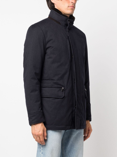 Shop Moorer High-neck Padded Jacket In Blau