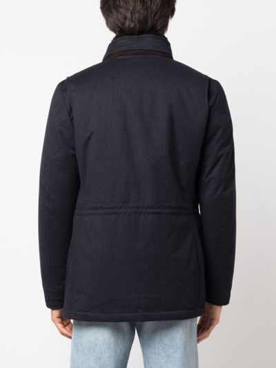 Shop Moorer High-neck Padded Jacket In Blau