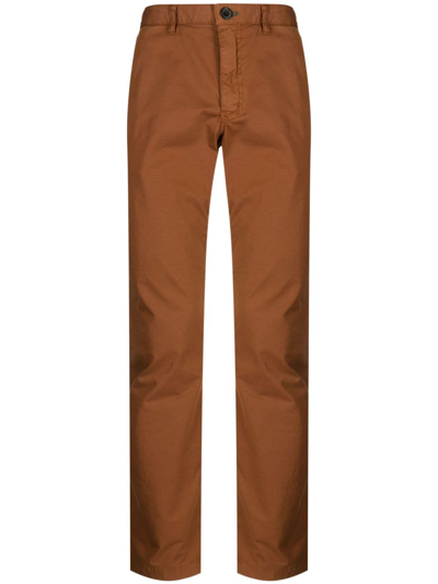 Shop Ps By Paul Smith Straight-leg Stretch-cotton Trousers In Braun