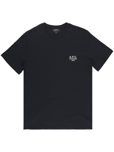 Shop Apc Raymond Logo-embroidered T-shirt In Schwarz