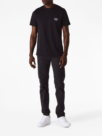 Shop Apc Raymond Logo-embroidered T-shirt In Schwarz