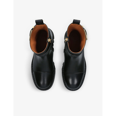 Shop Chloé Chloe Women's Black Owena Buckle-embellished Leather Ankle Boots