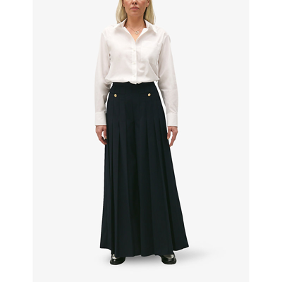 Shop Claudie Pierlot Women's Naturels Calisson Straight-fit Long-sleeve Cotton Shirt