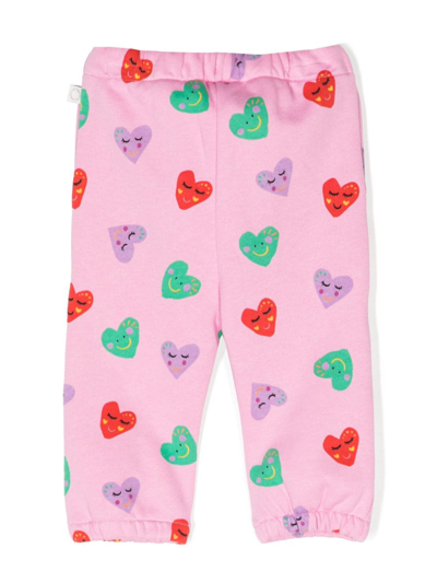 Shop Stella Mccartney Heart-print Cotton Leggings In Pink
