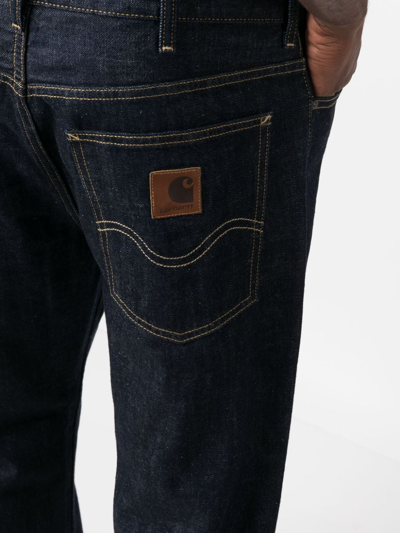 Shop Carhartt Logo-patch Denim Jeans In Blue