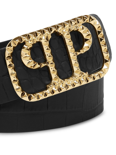 Shop Philipp Plein Logo-buckle Leather Belt In Black