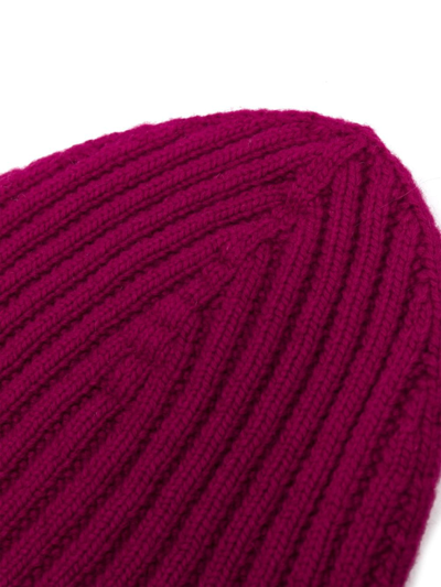 Shop Barrie Ribbed-knit Cashmere Beanie In Pink