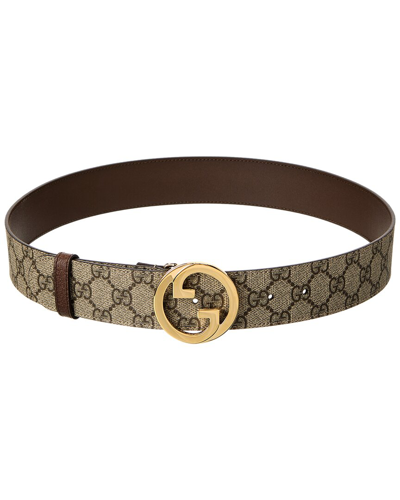 Gucci Blondie belt in beige and blue Supreme