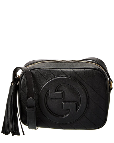 Shop Gucci Blondie Small Leather Shoulder Bag In Black