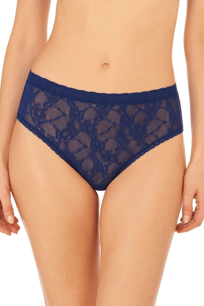 Shop Natori Bliss Allure One-size Lace Girl Brief Panty In Indigo