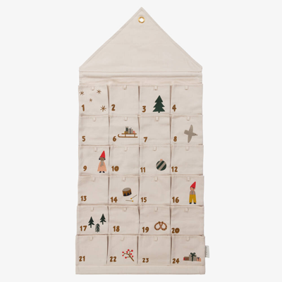 Shop Liewood Ivory Hanging Advent Calendar (110cm) In Beige