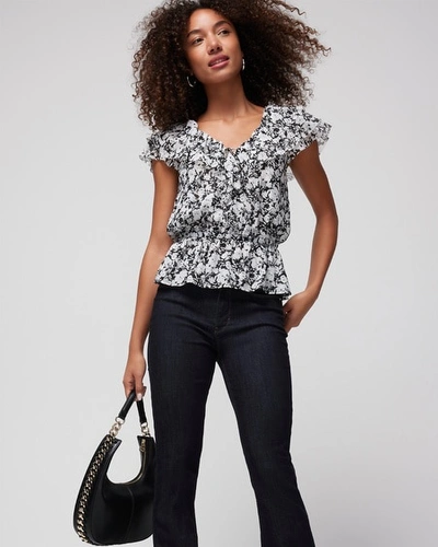 Shop White House Black Market Mesh Peplum Top In Pansy Shadow Small Black