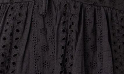Edikted Liora Strapless Embroidered Eyelet Cotton Minidress In Black