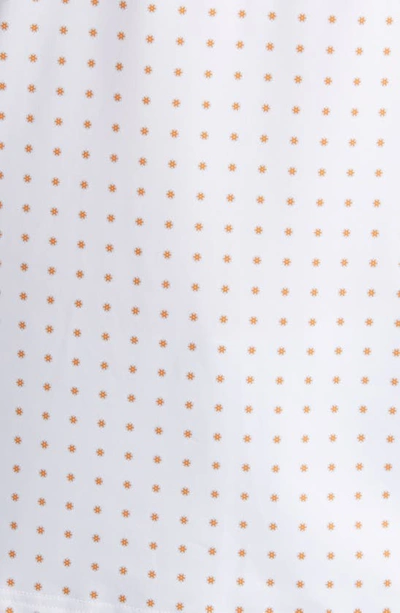 Mizzen + Main Versa White Linear Floral Performance Golf Polo In White