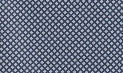 Shop Mizzen + Main Leeward Trim Fit Navy Dash Geo Print Performance Button-up Shirt In Blue