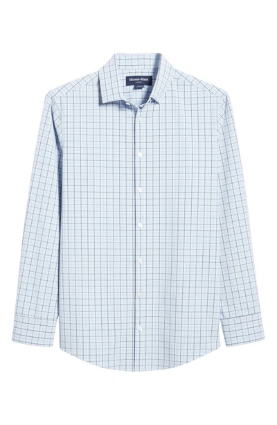 Shop Mizzen + Main Mizzen+main Leeward Trim Fit Deep Sea Oaklawn Check Performance Button-up Shirt In Blue