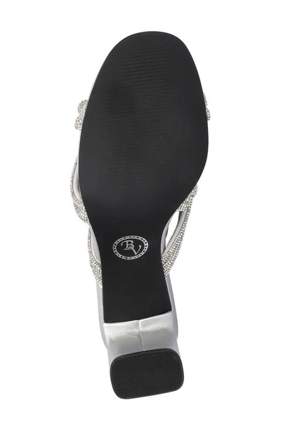 Bella Vita Carmen Womens Faux Leather Rhinestone Heels In Silver Suede