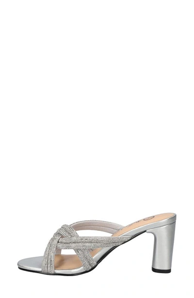 Bella Vita Carmen Womens Faux Leather Rhinestone Heels In Silver Suede