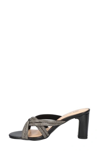 Bella Vita Carmen Womens Faux Leather Rhinestone Heels In Black Suede