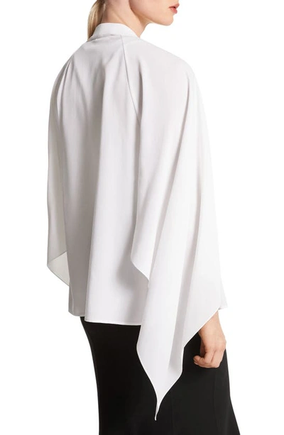 Michael Kors Silk Georgette Wrap Top In Optic White