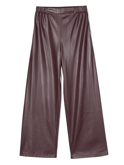 Shop Liu •jo Straight-leg Slip-on Trousers In Purple