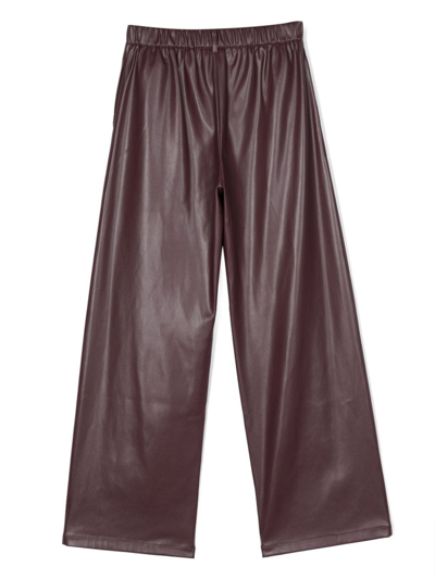 Shop Liu •jo Straight-leg Slip-on Trousers In Purple