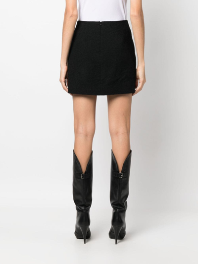 Patou Mid-rise Cashmere Blend Miniskirt In Black