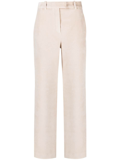 Shop Circolo 1901 Straight-leg Cotton Trousers In Neutrals