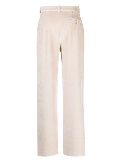 Shop Circolo 1901 Straight-leg Cotton Trousers In Neutrals