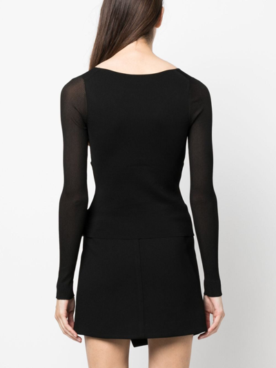 心形领罗纹密织上衣