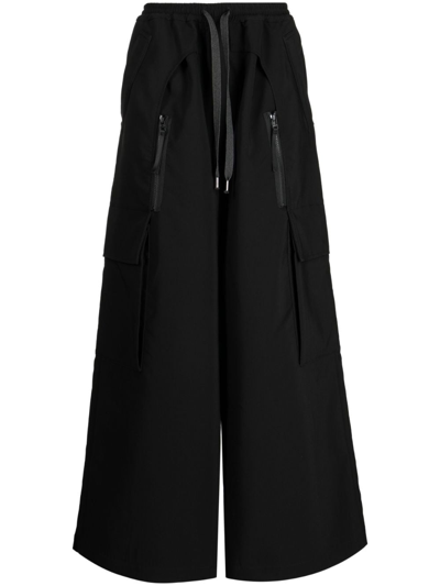 Shop Yoshiokubo Temple Multiple-pocket Trousers In Black
