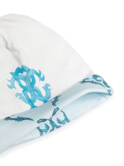 Shop Roberto Cavalli Junior Monogram-print Cotton Babygrow Set In White