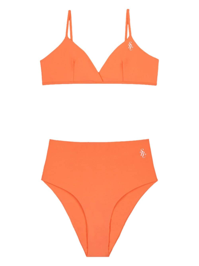 Shop Sporty And Rich Brigitte High-waisted Bikini Bottoms In Orange