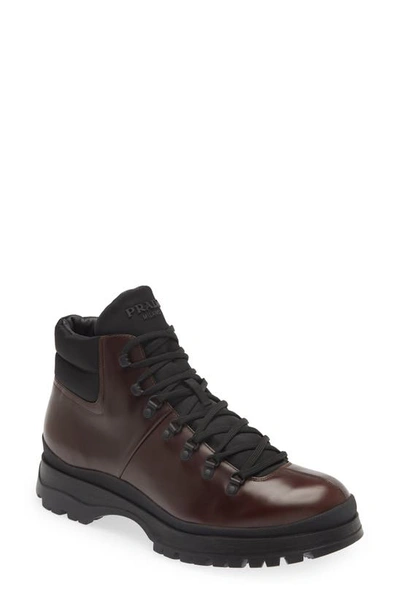 Shop Prada Brixxen Hiker Boot In Moro